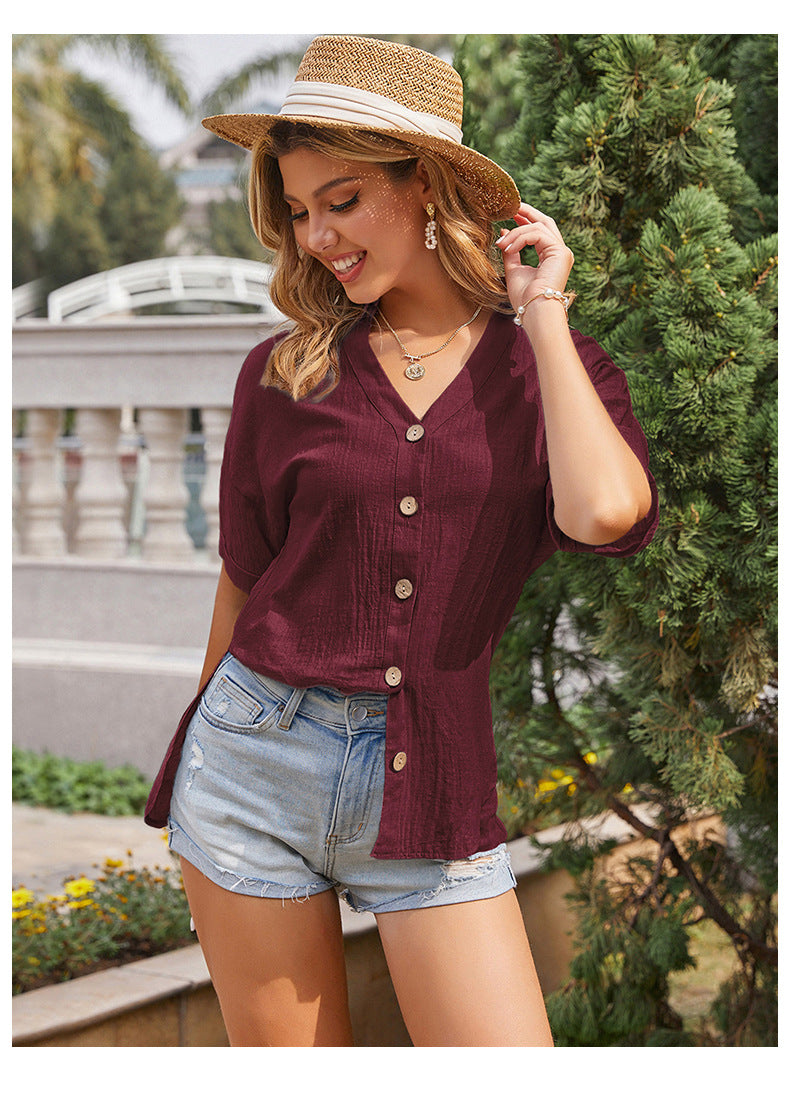 The Aubrey Linen Tie-Front Shirt