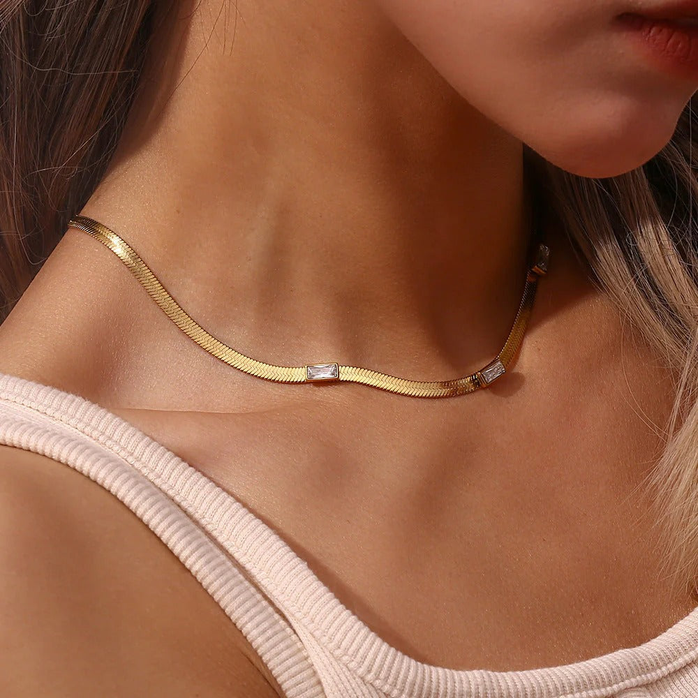 The Ava Herringbone Necklace