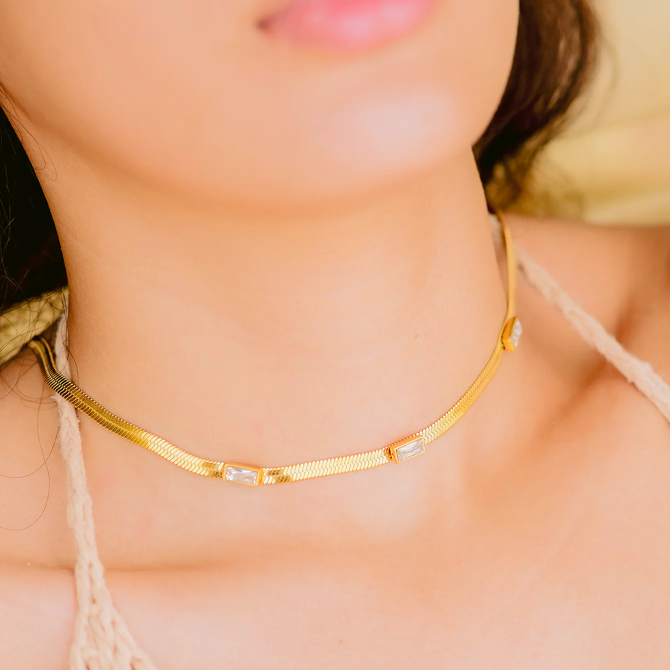 The Ava Herringbone Necklace