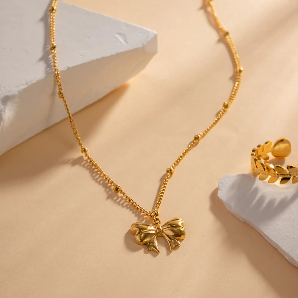 The Bella Bow Pendant Necklace