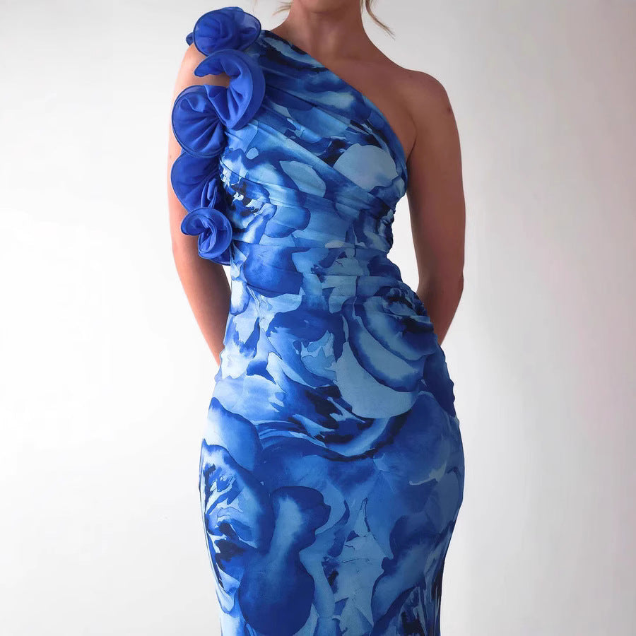 The Valentina One-Shoulder Floral Gown