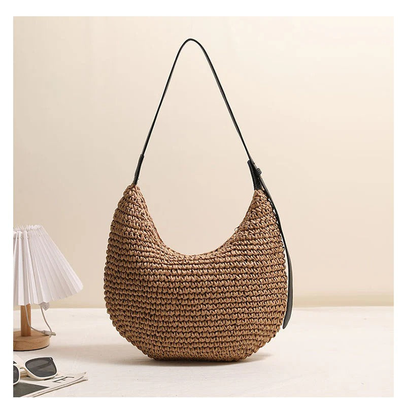 The Nora Asymmetric Straw Bag