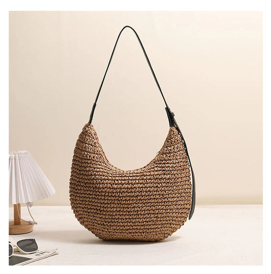 The Nora Asymmetric Straw Bag
